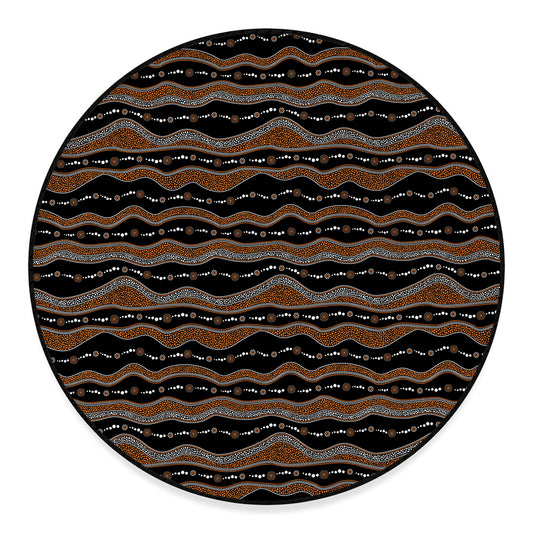 Australian Aboriginal Indigenous Print Round Floor Mat