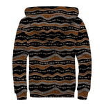 Australian Aboriginal Indigenous Print Sherpa Lined Zip Up Hoodie