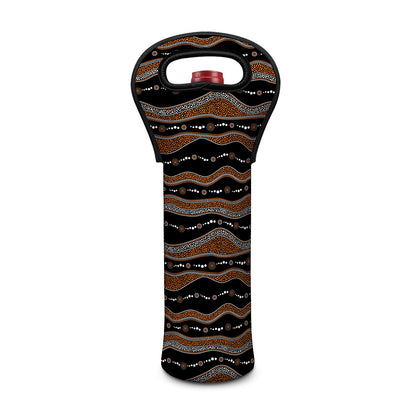 Australian Aboriginal Indigenous Print Single Neoprene Wine Tote