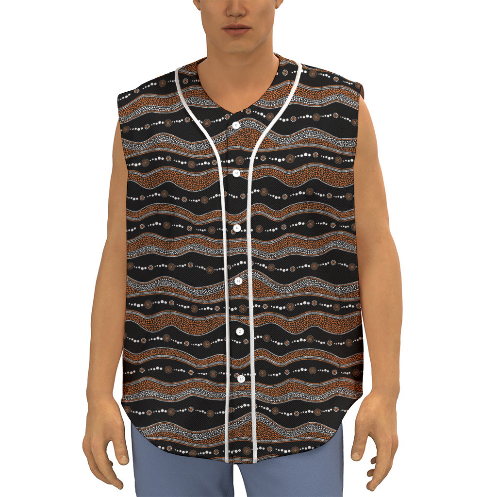 Australian Aboriginal Indigenous Print Sleeveless Baseball Jersey