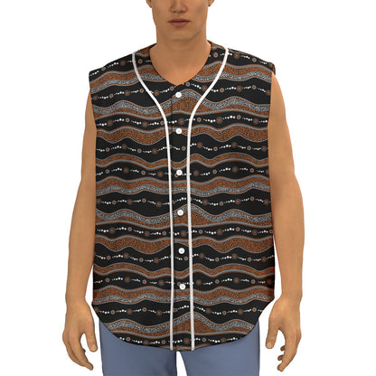 Australian Aboriginal Indigenous Print Sleeveless Baseball Jersey