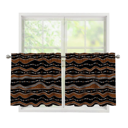 Australian Aboriginal Indigenous Print Tier Curtains