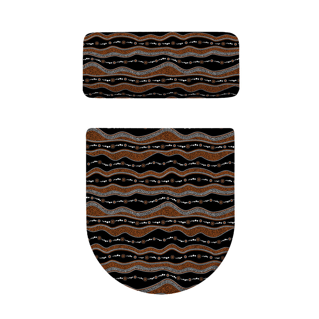 Australian Aboriginal Indigenous Print Toilet Lid And Tank Cover Set