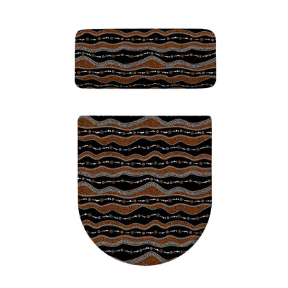 Australian Aboriginal Indigenous Print Toilet Lid And Tank Cover Set