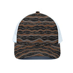 Australian Aboriginal Indigenous Print White Mesh Trucker Cap