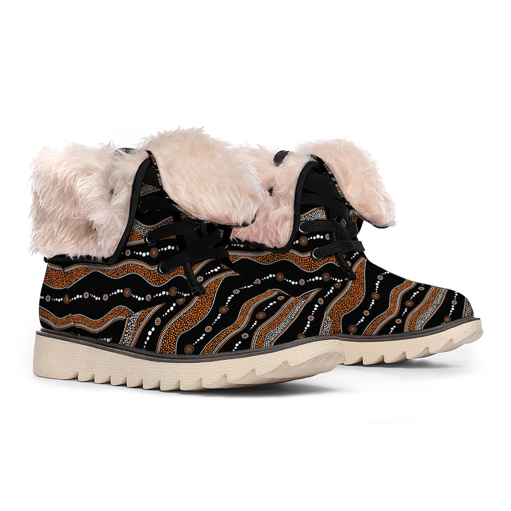 Australian Aboriginal Indigenous Print Winter Boots