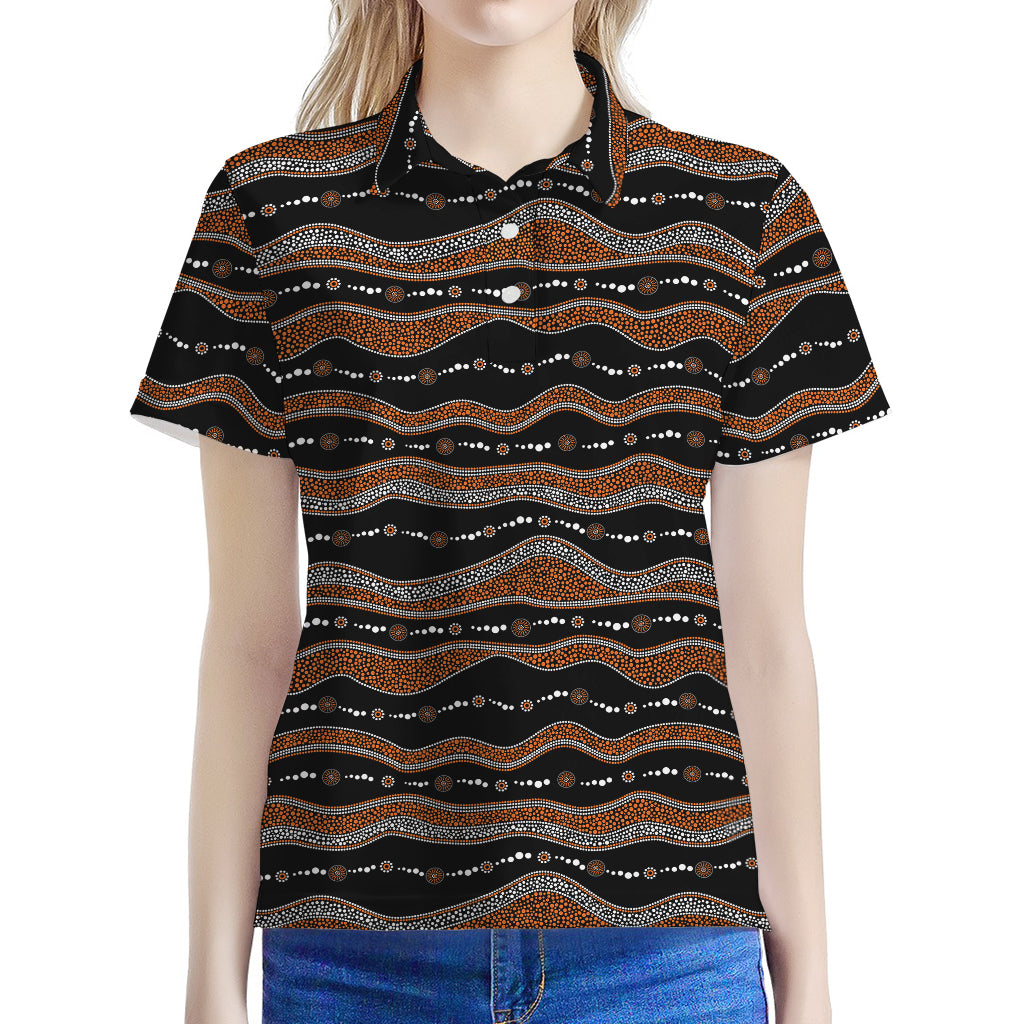 Australian Aboriginal Indigenous Print Women's Polo Shirt