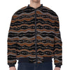 Australian Aboriginal Indigenous Print Zip Sleeve Bomber Jacket