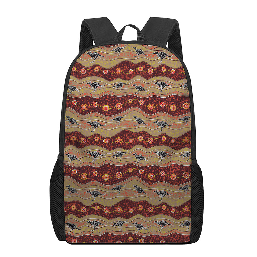 Australian Aboriginal Kangaroo Print 17 Inch Backpack