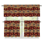 Australian Aboriginal Kangaroo Print 3 Piece Kitchen Curtains