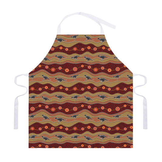 Australian Aboriginal Kangaroo Print Adjustable Apron