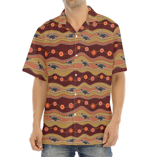 Australian Aboriginal Kangaroo Print Aloha Shirt
