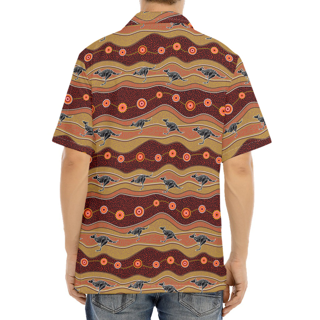 Australian Aboriginal Kangaroo Print Aloha Shirt