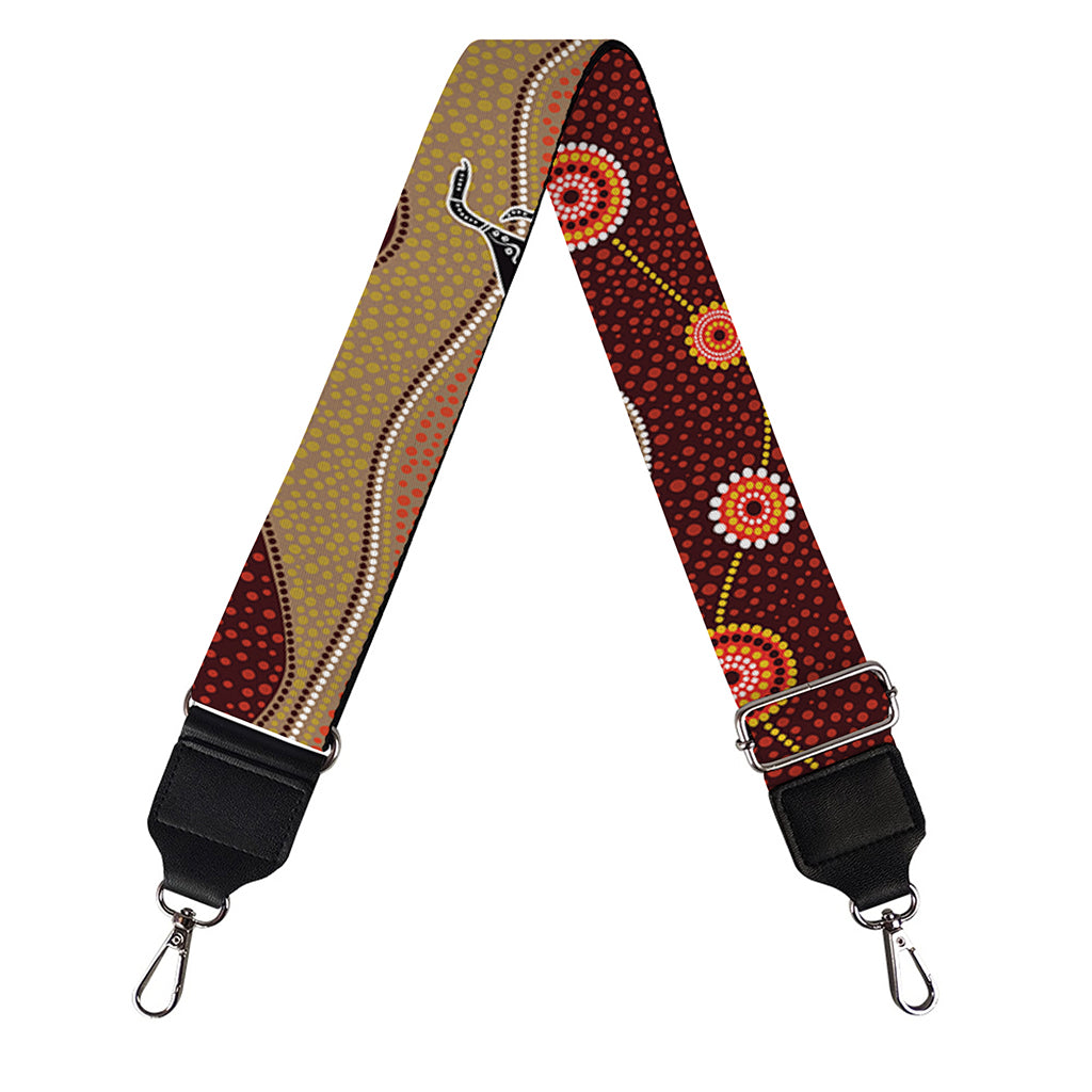 Australian Aboriginal Kangaroo Print Bag Strap