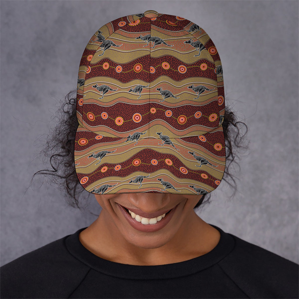 Australian Aboriginal Kangaroo Print Baseball Cap