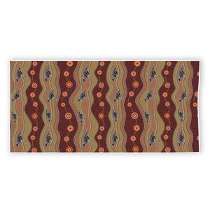 Australian Aboriginal Kangaroo Print Beach Towel