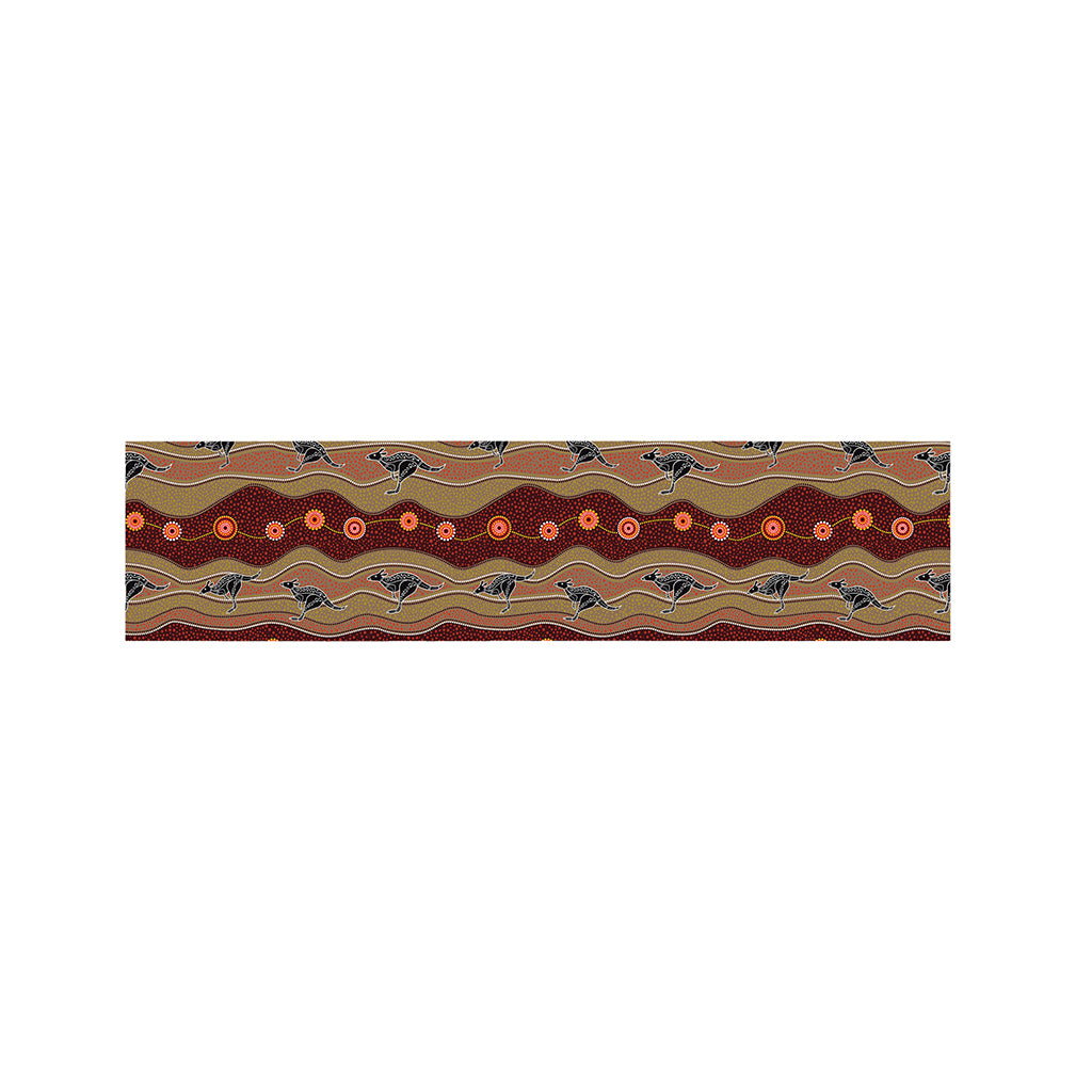 Australian Aboriginal Kangaroo Print Bed Runner