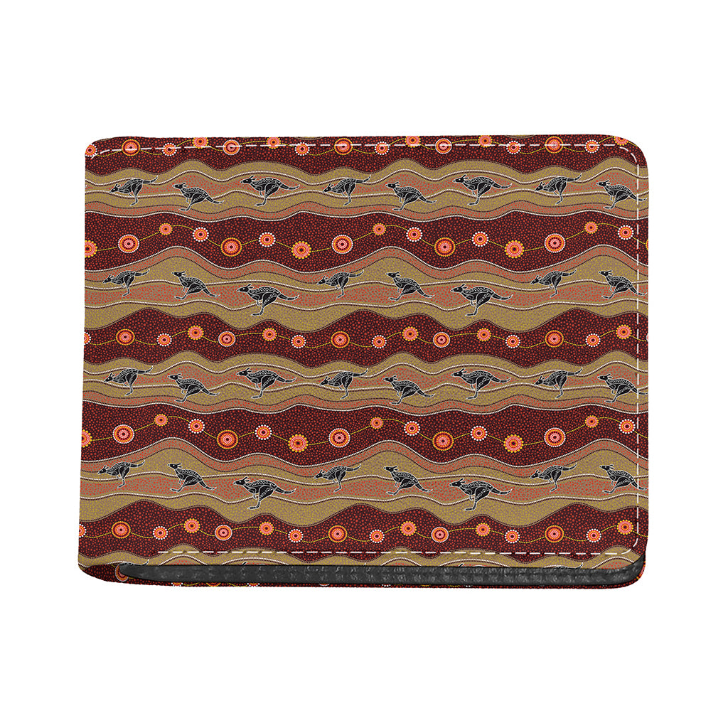 Australian Aboriginal Kangaroo Print Bifold Wallet