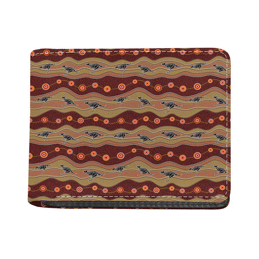 Australian Aboriginal Kangaroo Print Bifold Wallet