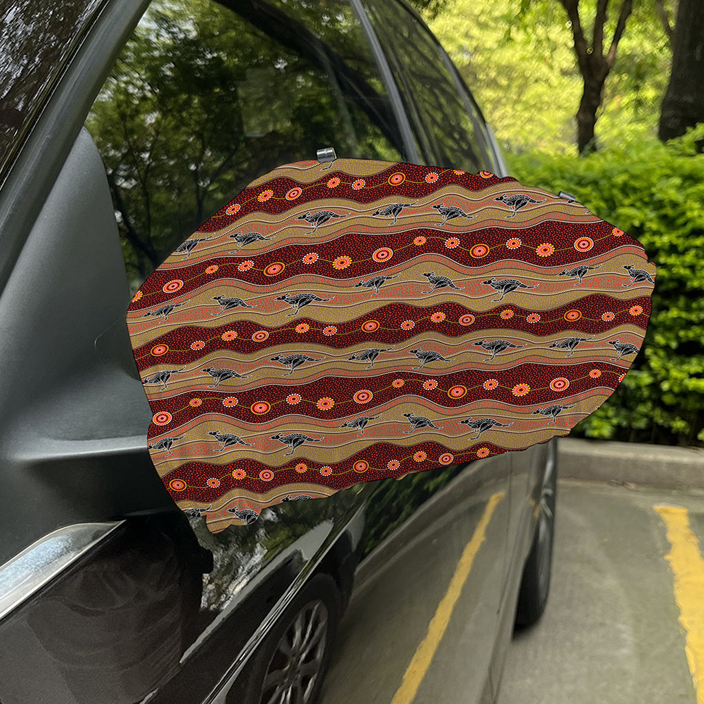 Australian Aboriginal Kangaroo Print Car Side Mirror Covers