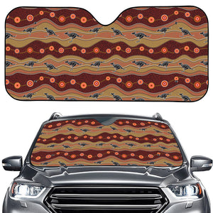 Australian Aboriginal Kangaroo Print Car Windshield Sun Shade