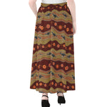 Australian Aboriginal Kangaroo Print Chiffon Maxi Skirt