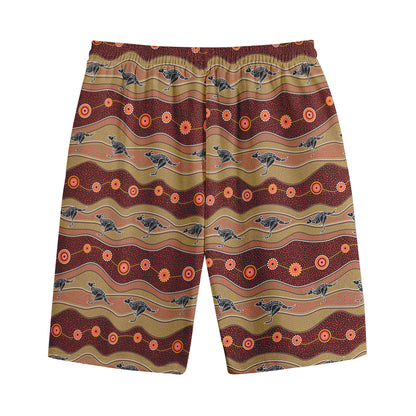 Australian Aboriginal Kangaroo Print Cotton Shorts