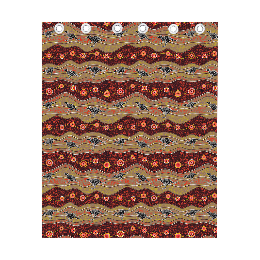 Australian Aboriginal Kangaroo Print Curtain