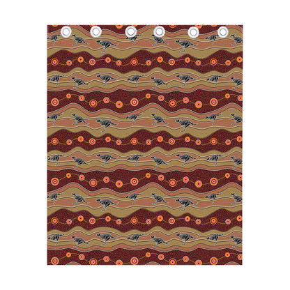 Australian Aboriginal Kangaroo Print Curtain