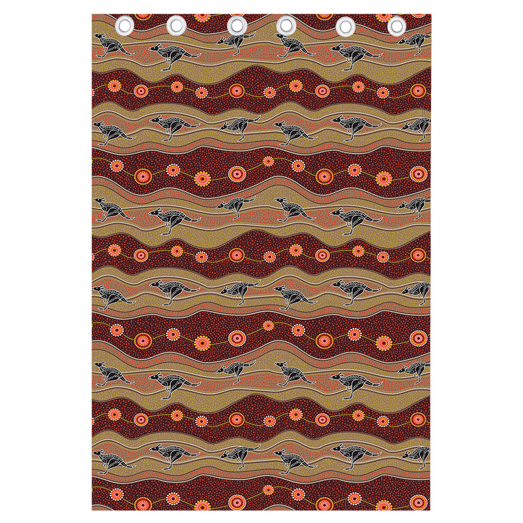 Australian Aboriginal Kangaroo Print Curtain
