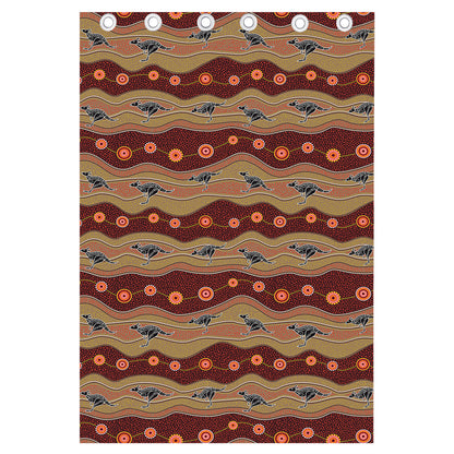 Australian Aboriginal Kangaroo Print Curtain