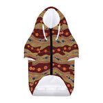 Australian Aboriginal Kangaroo Print Dog Zip Up Hoodie