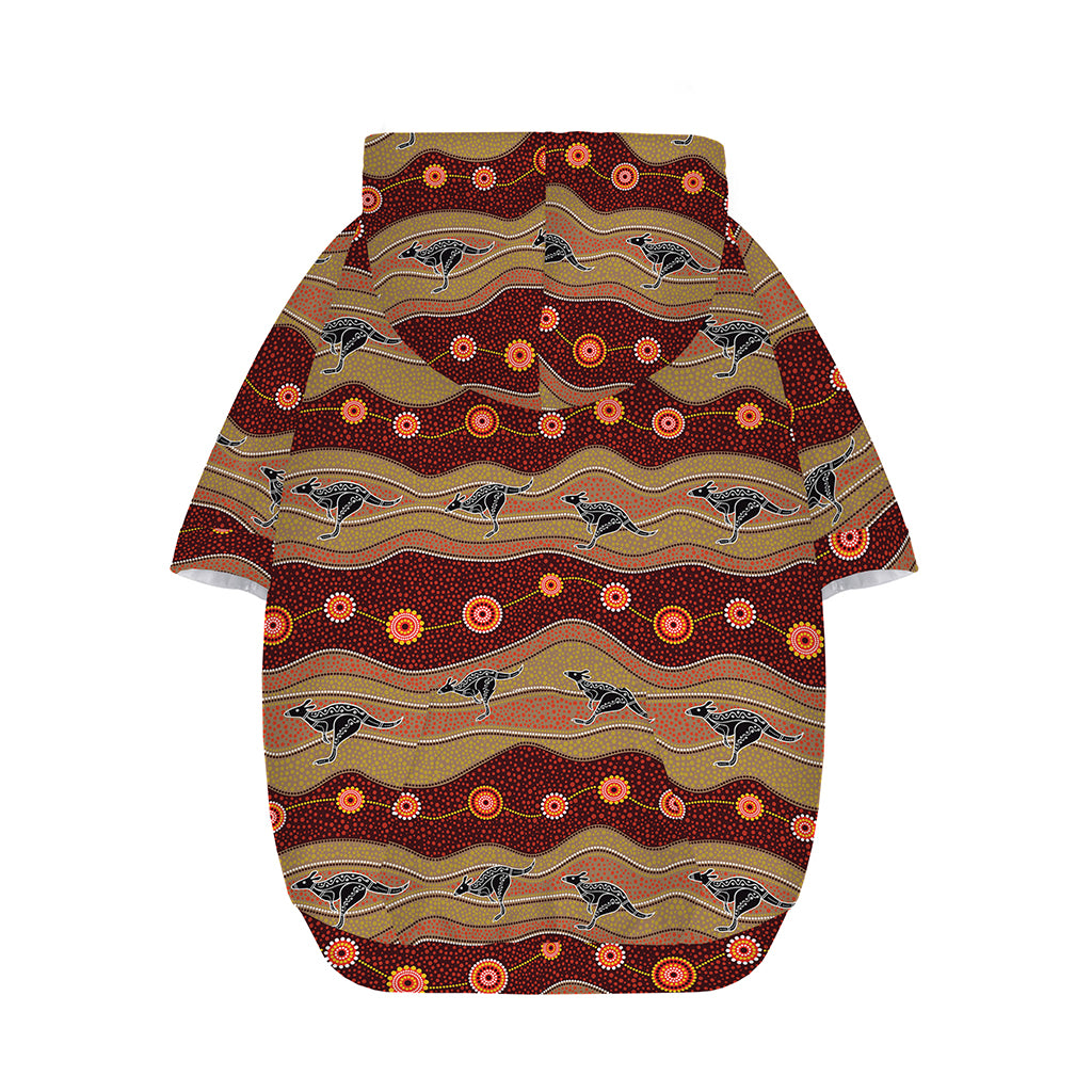 Australian Aboriginal Kangaroo Print Dog Zip Up Hoodie