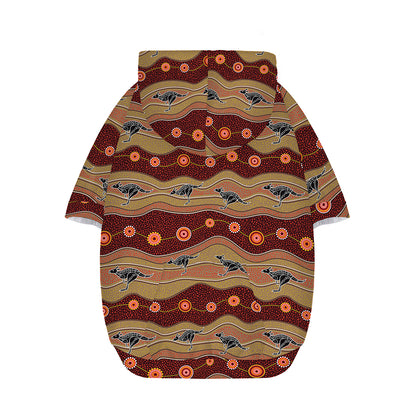 Australian Aboriginal Kangaroo Print Dog Zip Up Hoodie
