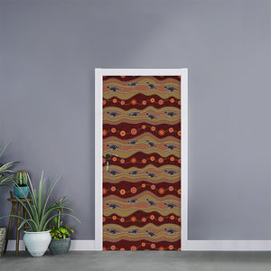 Australian Aboriginal Kangaroo Print Door Sticker