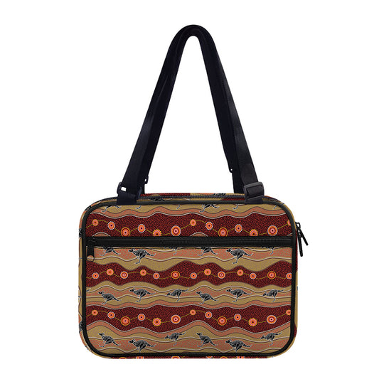 Australian Aboriginal Kangaroo Print Double Strap Bible Bag