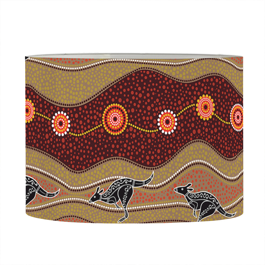 Australian Aboriginal Kangaroo Print Drum Lamp Shade