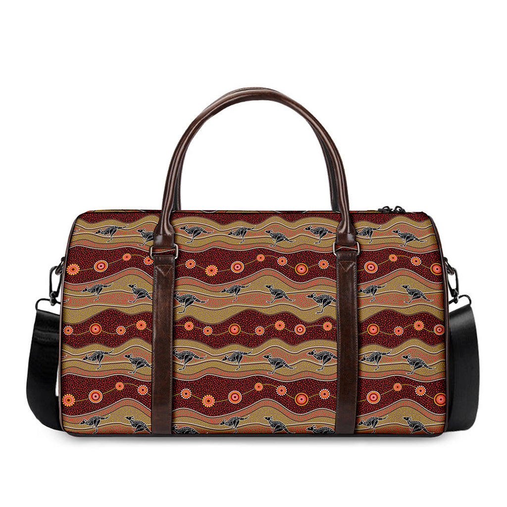 Australian Aboriginal Kangaroo Print Duffle Bag