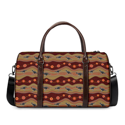 Australian Aboriginal Kangaroo Print Duffle Bag