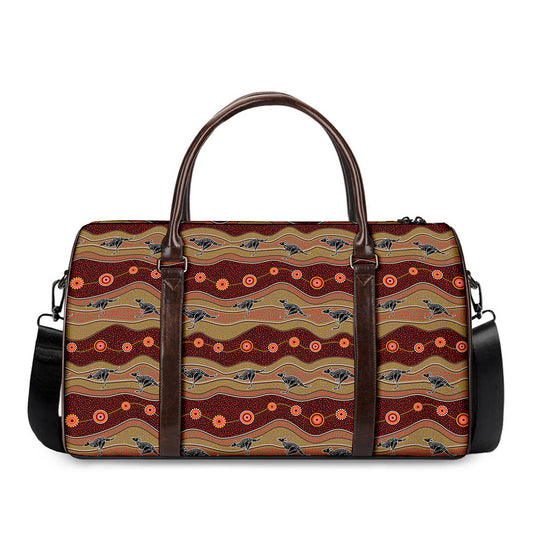 Australian Aboriginal Kangaroo Print Duffle Bag