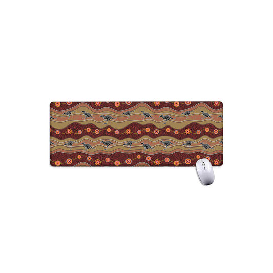 Australian Aboriginal Kangaroo Print Extended Mouse Pad