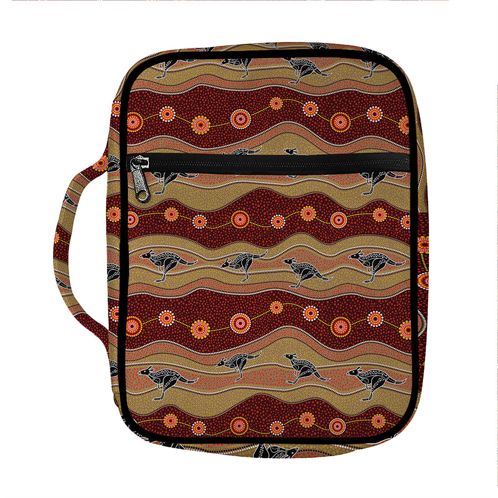 Australian Aboriginal Kangaroo Print Front Pocket Bible Bag