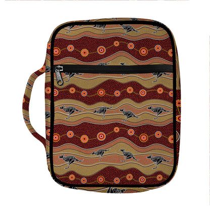 Australian Aboriginal Kangaroo Print Front Pocket Bible Bag