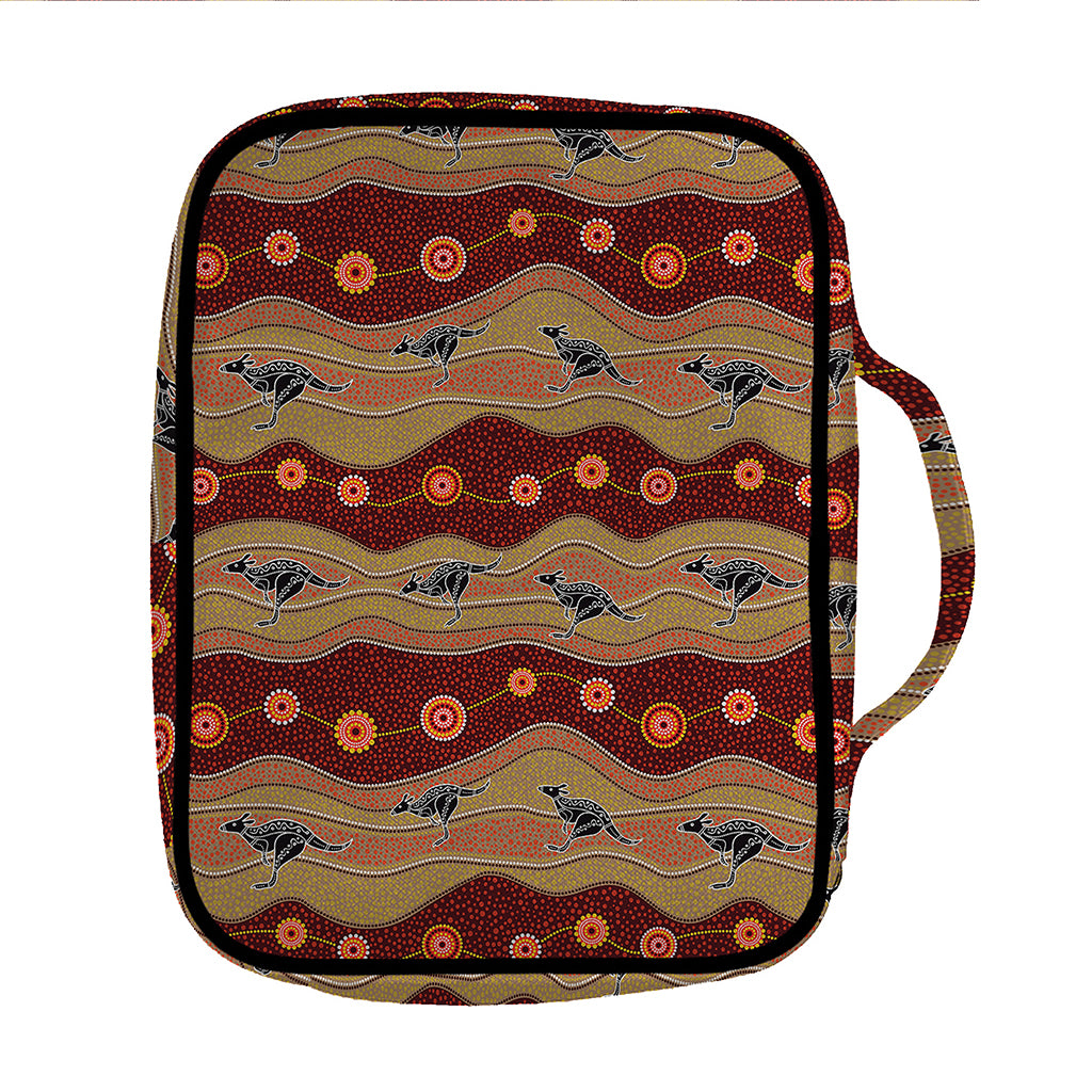 Australian Aboriginal Kangaroo Print Front Pocket Bible Bag