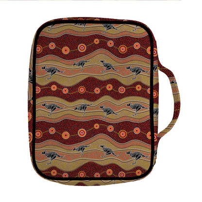 Australian Aboriginal Kangaroo Print Front Pocket Bible Bag