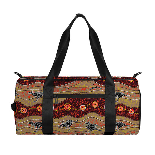 Australian Aboriginal Kangaroo Print Gym Bag
