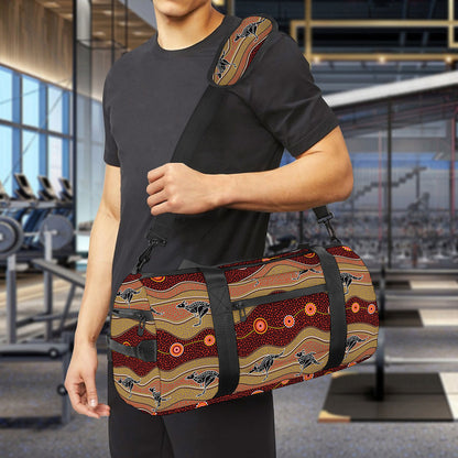 Australian Aboriginal Kangaroo Print Gym Bag