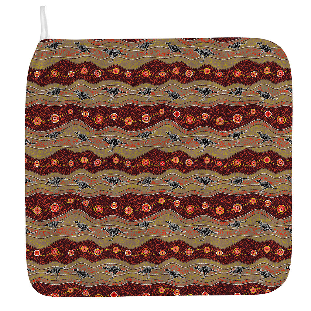 Australian Aboriginal Kangaroo Print Hand Towel