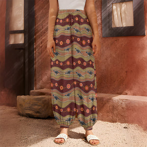 Australian Aboriginal Kangaroo Print Harem Pants