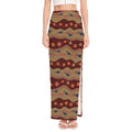 Australian Aboriginal Kangaroo Print High Slit Maxi Skirt